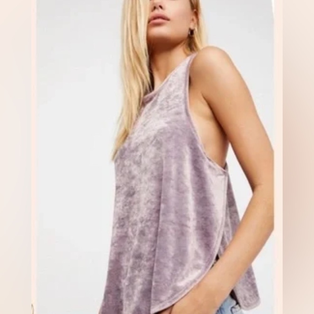 Free People Intimately Frenchie Velour Cami Womens size small Velvet Tank Top